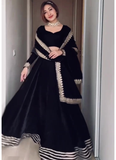 Embroidery Work Velvet Black Party Wear Lehenga Choli