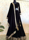 Embroidery Work Velvet Black Party Wear Lehenga Choli