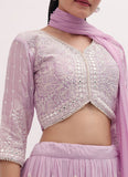 Fantastic Lavender Georgette Function Wear Lehenga Choli With Dupatta