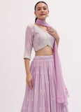 Fantastic Lavender Georgette Function Wear Lehenga Choli With Dupatta