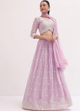 Fantastic Lavender Georgette Function Wear Lehenga Choli With Dupatta