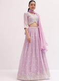 Fantastic Lavender Georgette Function Wear Lehenga Choli With Dupatta