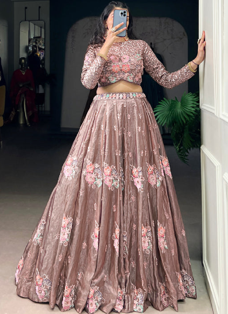 Fascinating Fendi Silk Thread Embroidered Onion Lehenga Choli Set