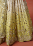Fascinating Georgette Sequence Work Yellow Lehenga Choli For Haldi