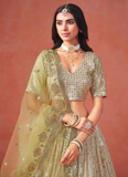 Fascinating Georgette Sequence Work Yellow Lehenga Choli For Haldi