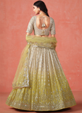 Fascinating Georgette Sequence Work Yellow Lehenga Choli For Haldi