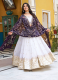 Fascinating Silk Zari Embroidered White Lehenga Choli With Dupatta