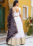 Fascinating Silk Zari Embroidered White Lehenga Choli With Dupatta