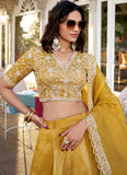 Fascinating Haldi Rasam Special Plain Yellow Silk Lehenga Choli