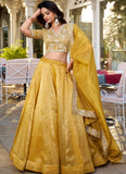 Fascinating Haldi Rasam Special Plain Yellow Silk Lehenga Choli