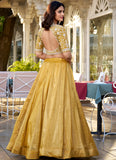 Fascinating Haldi Rasam Special Plain Yellow Silk Lehenga Choli
