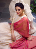 Fascinating Off White Jacquard Chex Zari Weaving Work Lehenga Choli