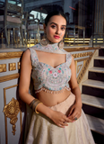 Fascinating Sequence Embroidered Purple Georgette Lehenga Choli
