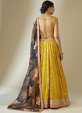 Georgette Floral Sequence Work Haldi Special Yellow Lehenga Choli