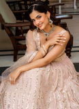 Georgette Zari Sequence Work Peach Festival Lehenga Choli For Women