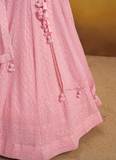 Grateful Light Pink Georgette Sequence Embroidery Work Lehenga Choli