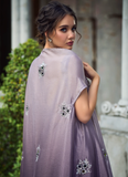 Jacket Style Purple Chinon Silk Indowestern Blouse With Palazzo