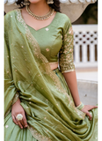 Latest Mehndi Green Color Gold Crush Heavy Zari Embroidered Lehenga Choli