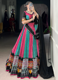 Marvellous Bandhani Printed Navratri Wear Rayon Multi Ghagra Choli