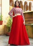 Marvellous Georgette Sequence Thread Work Bridesmaid Red Lehenga Choli
