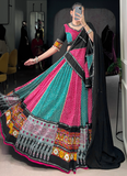 Marvellous Bandhani Printed Navratri Wear Rayon Multi Ghagra Choli