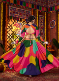 Maslin Cotton Real Mirror Multi Color Ghagra Choli For Navratri Festival