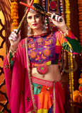 Maslin Cotton Real Mirror Multi Color Ghagra Choli For Navratri Festival
