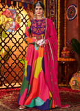 Maslin Cotton Real Mirror Multi Color Ghagra Choli For Navratri Festival