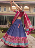 Memorable Silk Patola Printed Festival Wear Blue Lehenga Choli