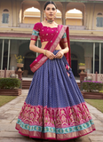 Memorable Silk Patola Printed Festival Wear Blue Lehenga Choli