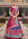 Memorable Silk Patola Printed Festival Wear Blue Lehenga Choli