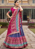 Memorable Silk Patola Printed Festival Wear Blue Lehenga Choli