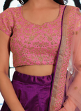 Mulberry Silk Zari Embroidered Work Purple Wedding Wear Lehenga Choli