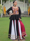 Multi Color Gamthi Embroidery Rayon Festive Lehenga With Kediya