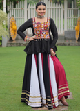 Multi Color Gamthi Embroidery Rayon Festive Lehenga With Kediya