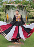 Multi Color Gamthi Embroidery Rayon Festive Lehenga With Kediya