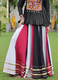 Multi Color Gamthi Embroidery Rayon Festive Lehenga With Kediya