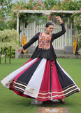 Multi Color Gamthi Embroidery Rayon Festive Lehenga With Kediya