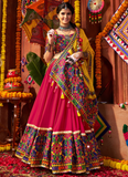 Multi Color Viscose Cotton Mirror Work Ghagra Choli For Navratri