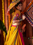 Multi Color Viscose Cotton Mirror Work Ghagra Choli For Navratri
