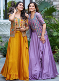 Mustard Yellow Vichitra Silk Plain Lehenga With Embroidered Blouse

Embroidered Blouse And Jacket With Vichitra Silk Lavender Lehenga