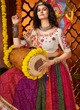 Navratri Special Multi Color Bandhani Printed Georgette Chaniya Choli
