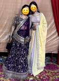 Georgette Sequence Embroidered Work Party Wear Purple Lehenga Choli