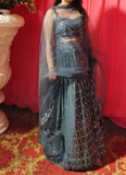 Grey Sequence Embroidered Designer Georgette Lehenga Choli