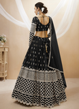 Newest Sequence Work Georgette Black Lehenga Choli For Party