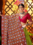 Parrot Green Gota Patti Silk Navratri Lehenga With Gamthi Work Choli
