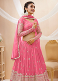 Pink Color Georgette Sequence Work Wedding Lehenga Choli