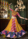 Prettiest Mirror Work Yellow Cotton Navratri Special Chaniya Choli