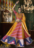 Prettiest Mirror Work Yellow Cotton Navratri Special Chaniya Choli