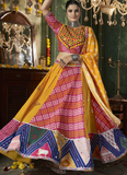 Prettiest Mirror Work Yellow Cotton Navratri Special Chaniya Choli